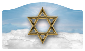 DASHELL-120-BL-GD Star of David Blue-Gold